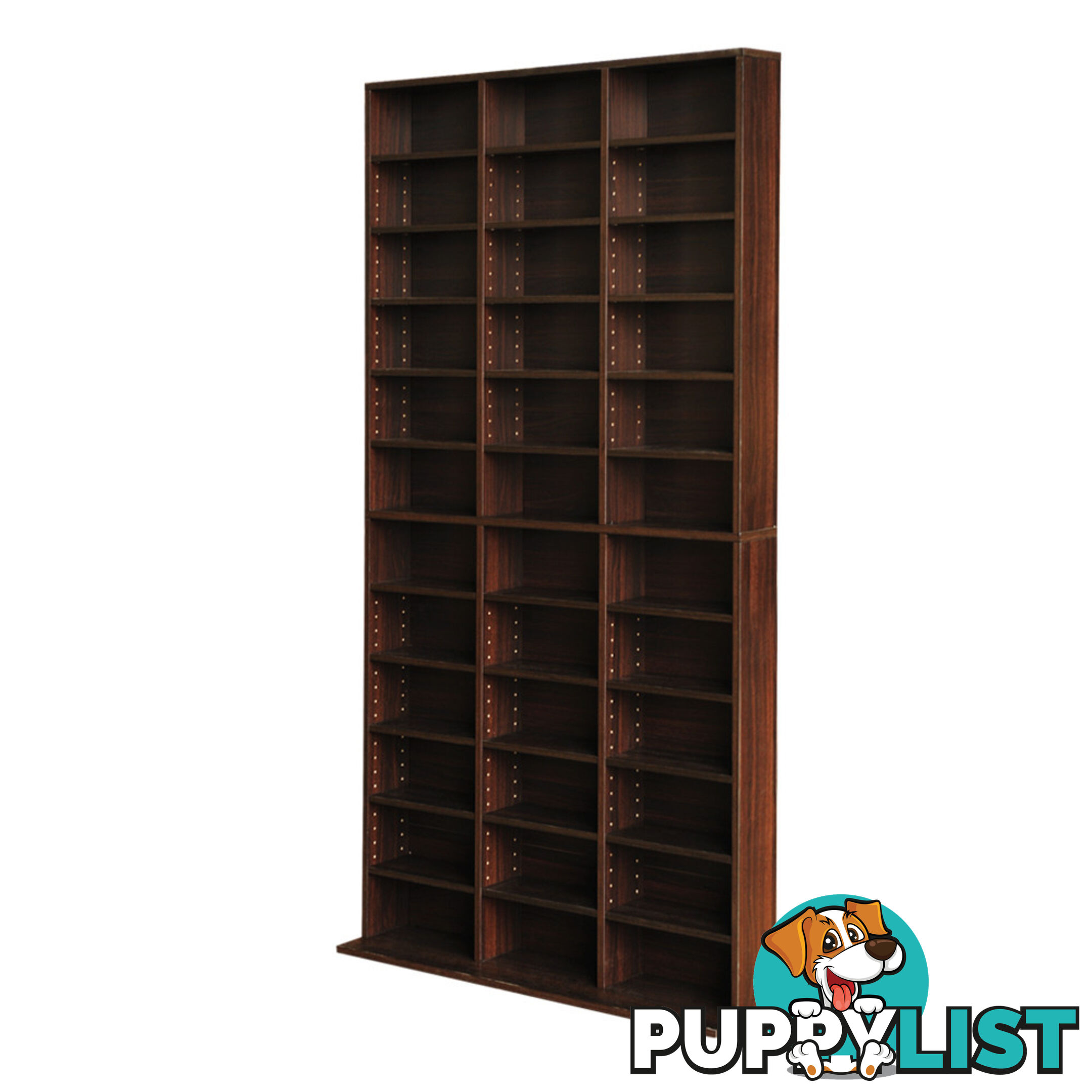 Adjustable CD DVD Book Storage Shelf Brown