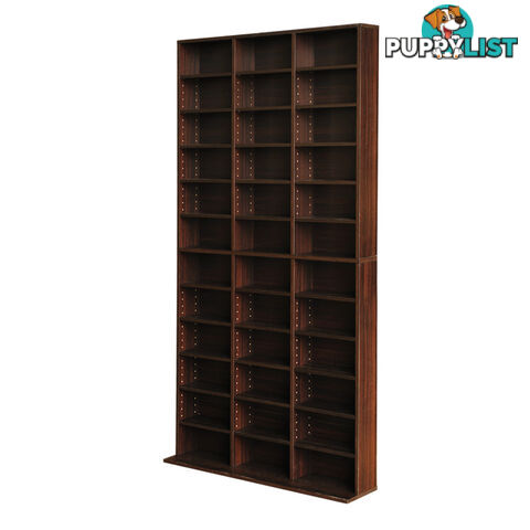 Adjustable CD DVD Book Storage Shelf Brown