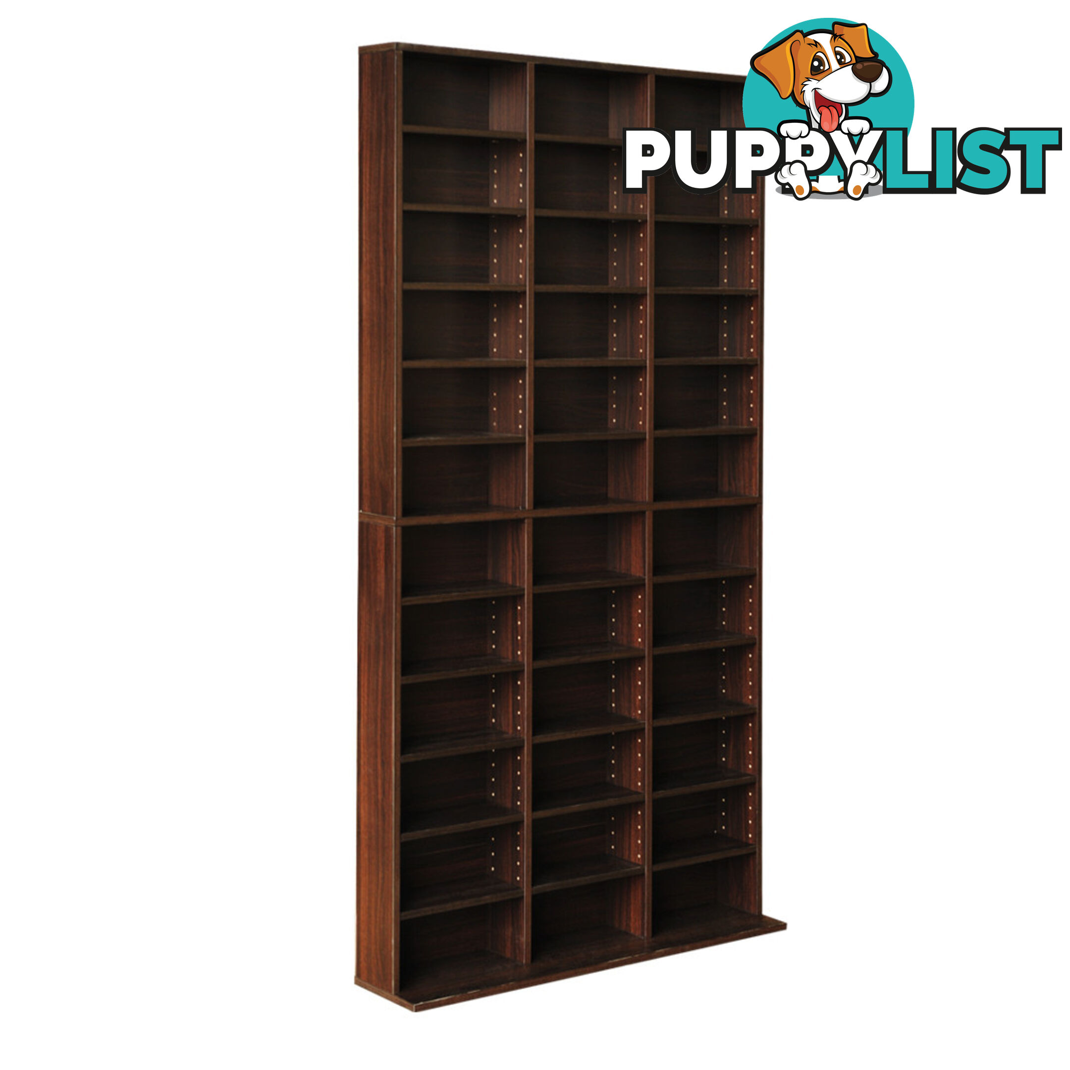 Adjustable CD DVD Book Storage Shelf Brown