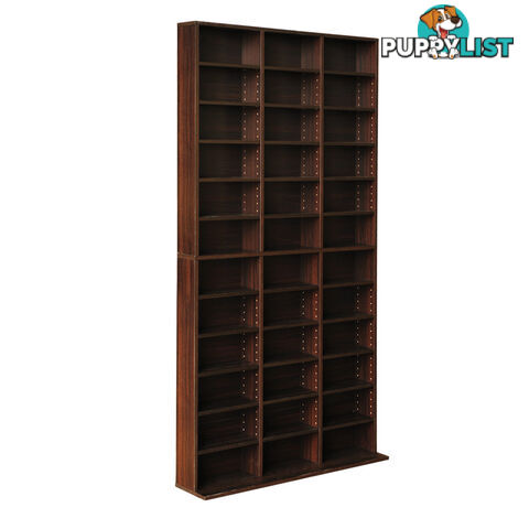 Adjustable CD DVD Book Storage Shelf Brown