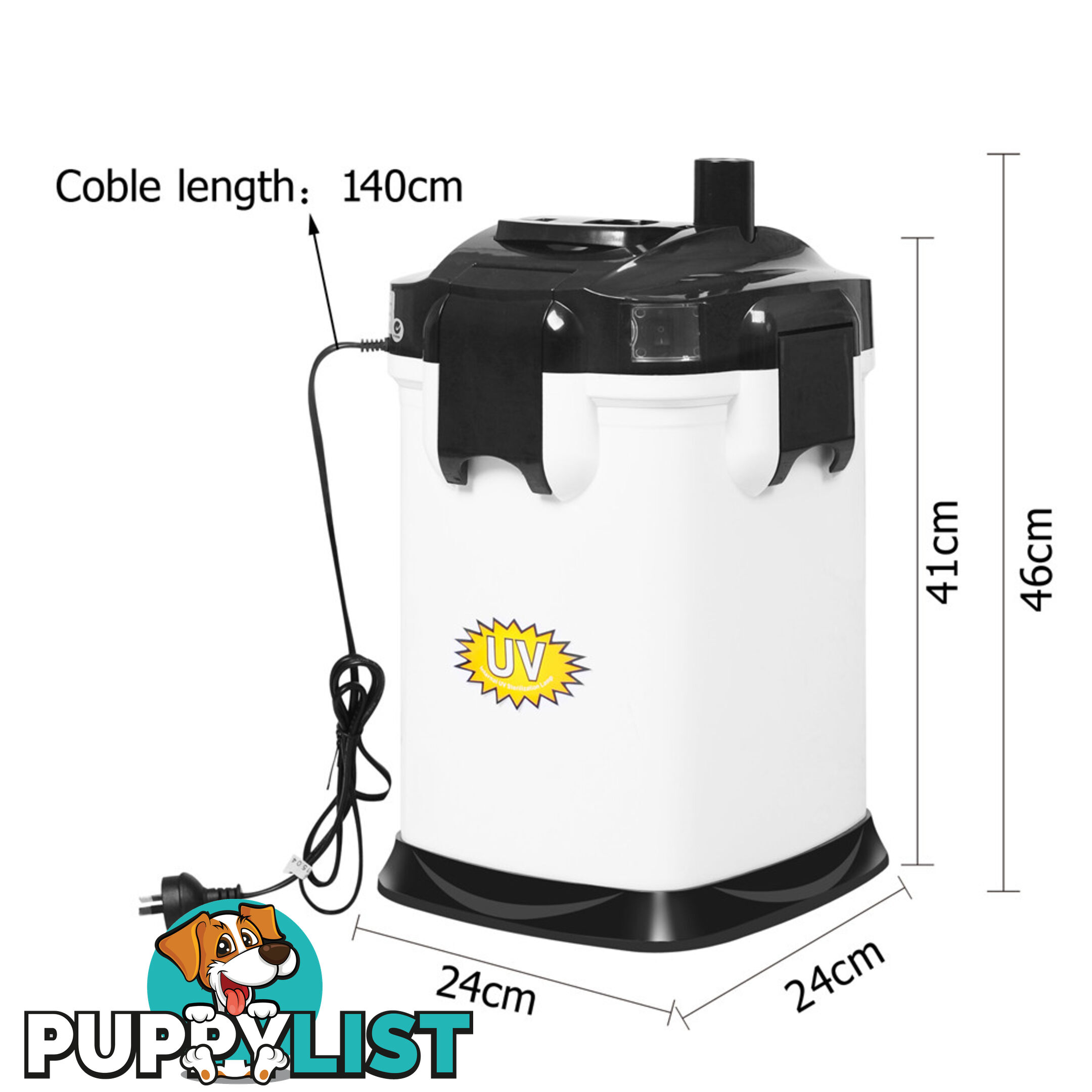 Aquarium Fish Tank External Canister Filter 2200LPH White