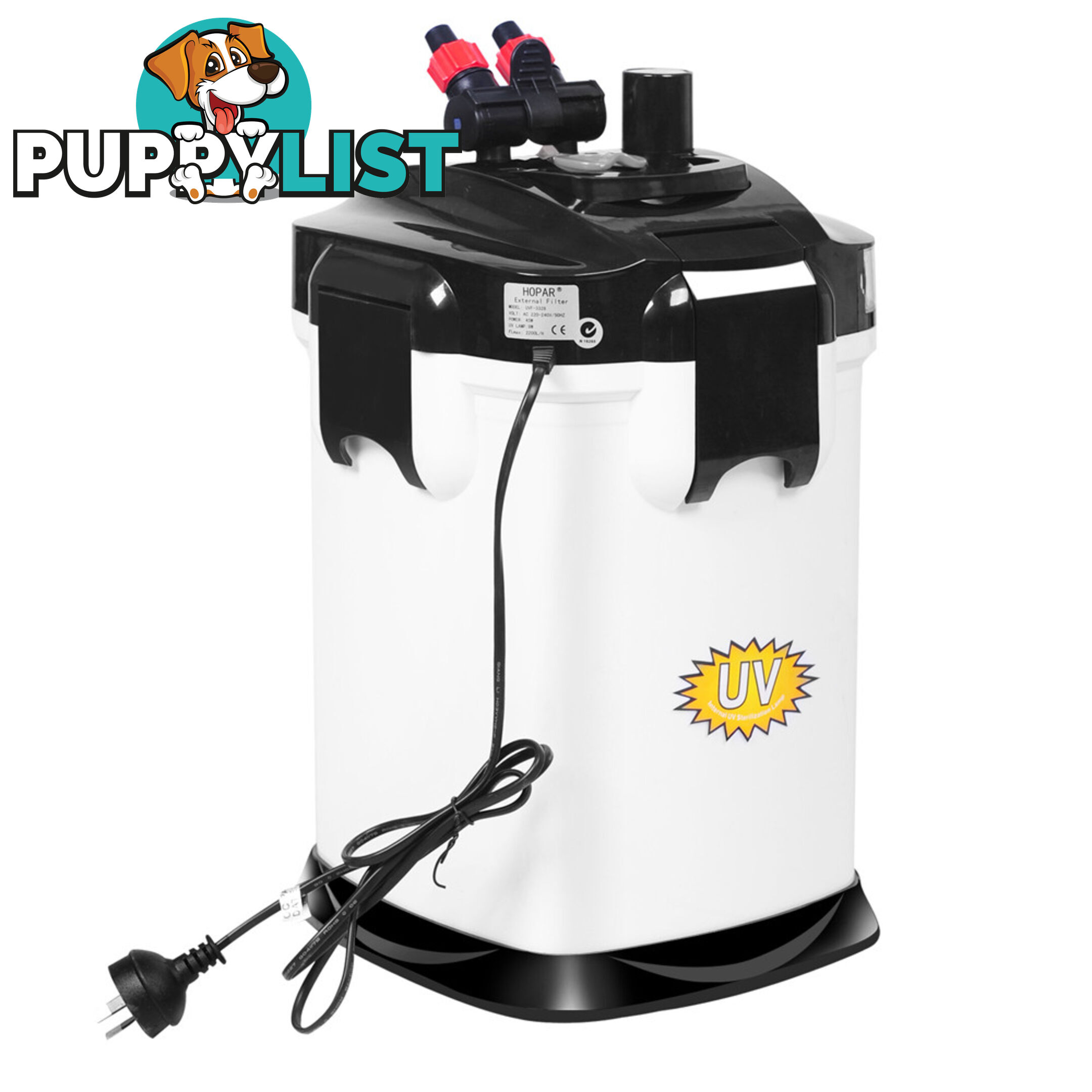 Aquarium Fish Tank External Canister Filter 2200LPH White