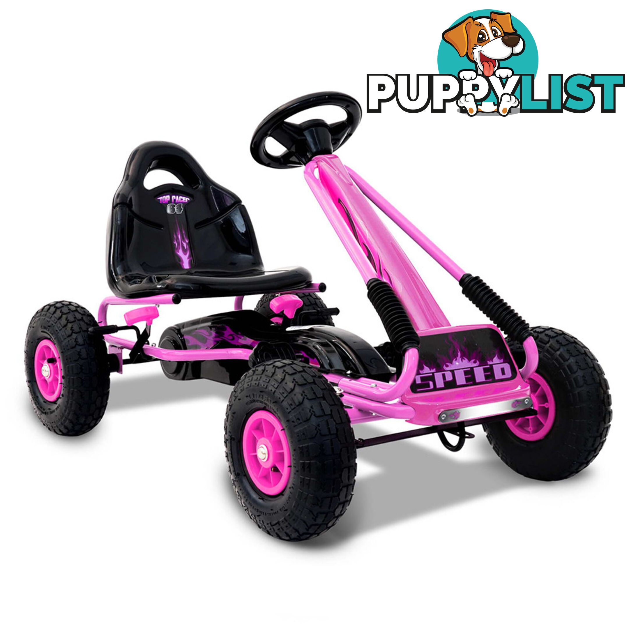 Kids Pedal Go Kart - Pink