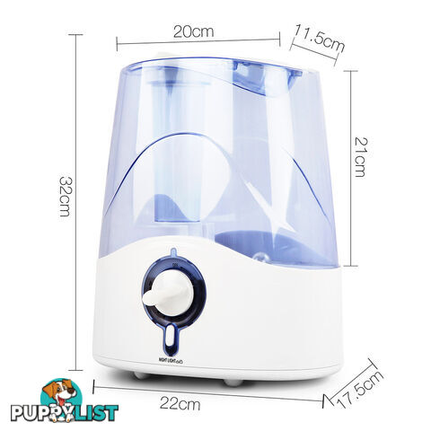 Ultrasonic Cool Mist Air Humidifier 5.8L Black