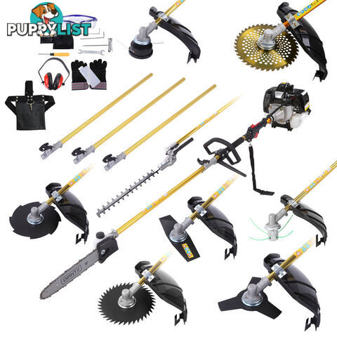 65cc 9 In 1 Petrol Pole Chainsaw Hedge Trimmer Whipper Snipper Pruner