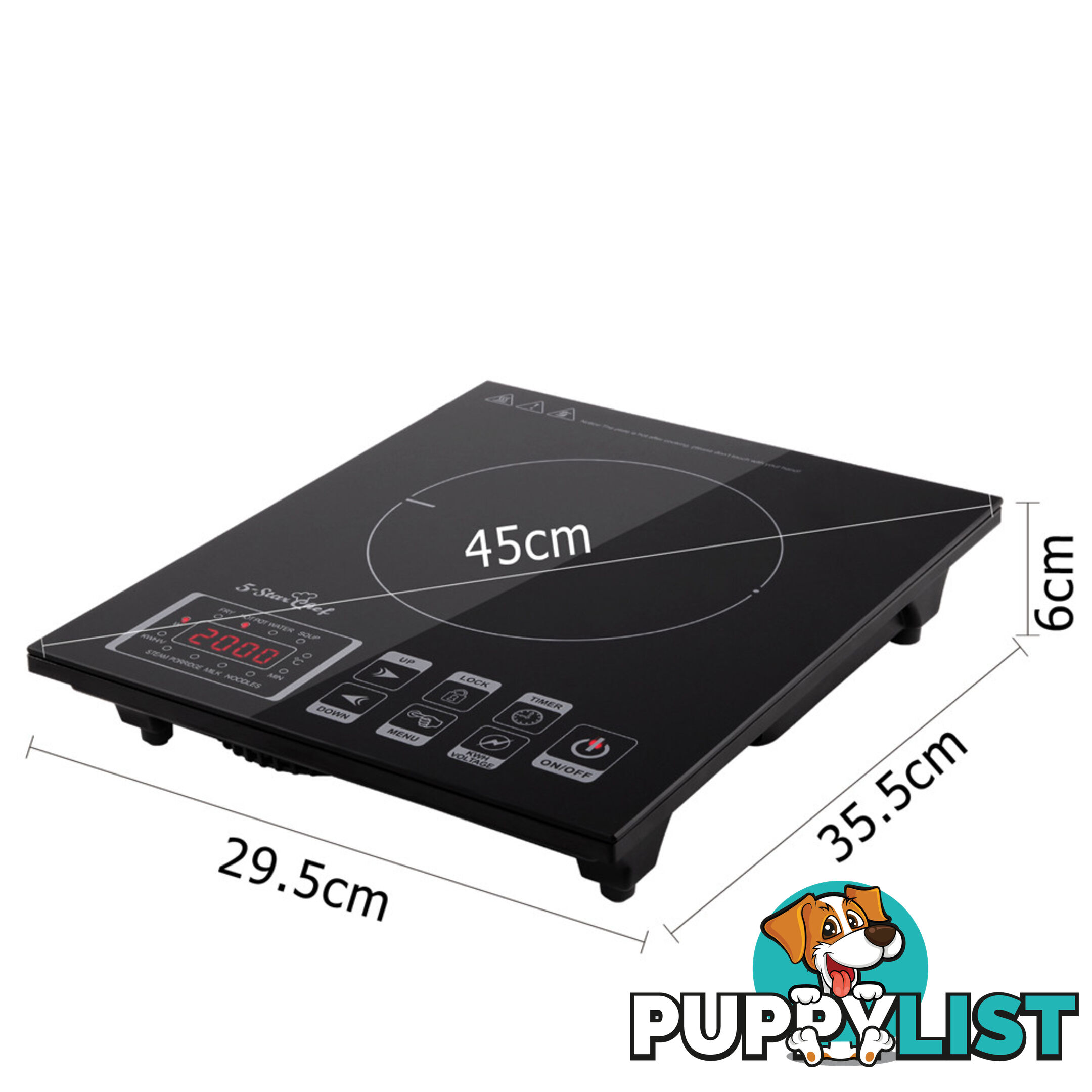 5 Star Chef Induction Cooktop w/ Digital Display Hotplate