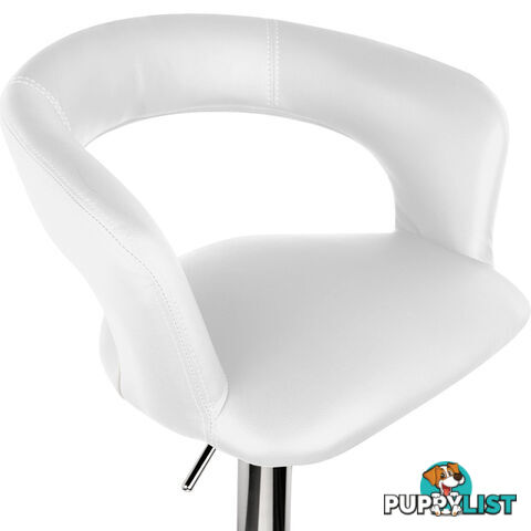 Set of 2 PU Leather Kitchen Bar Stool White