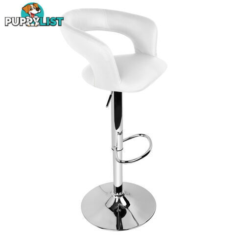 Set of 2 PU Leather Kitchen Bar Stool White