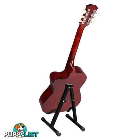 Acoustic Cutaway Guitar Natural w/ Steel String Stand Strap