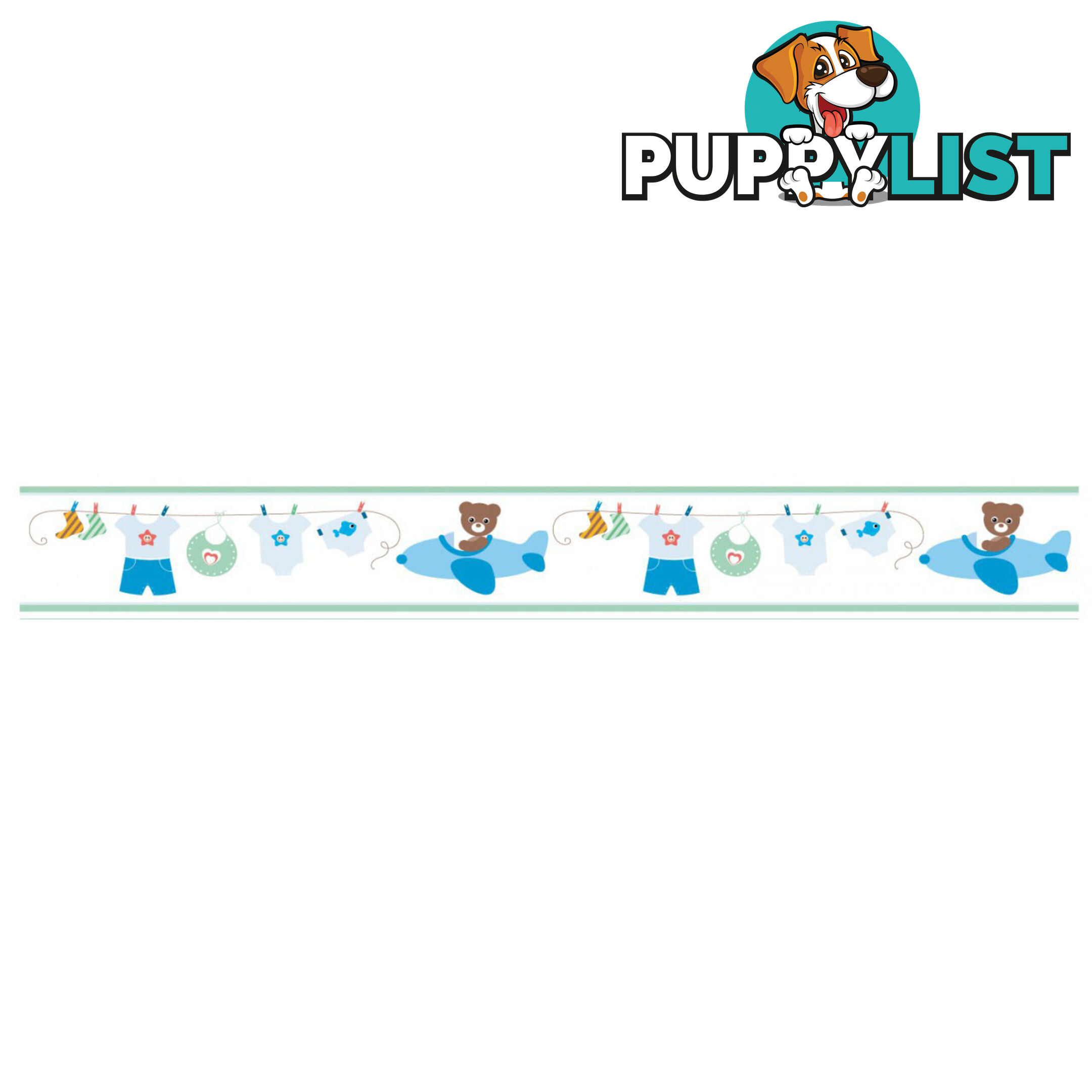 Boys Blue Bears Wall Border Stickers - Totally Movable