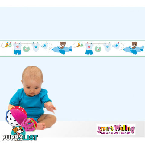 Boys Blue Bears Wall Border Stickers - Totally Movable