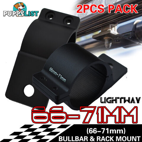 PAIR Bullbar Mounting Bracket Clamp 66-71mm For LED Light Bar HID Antenna ARB