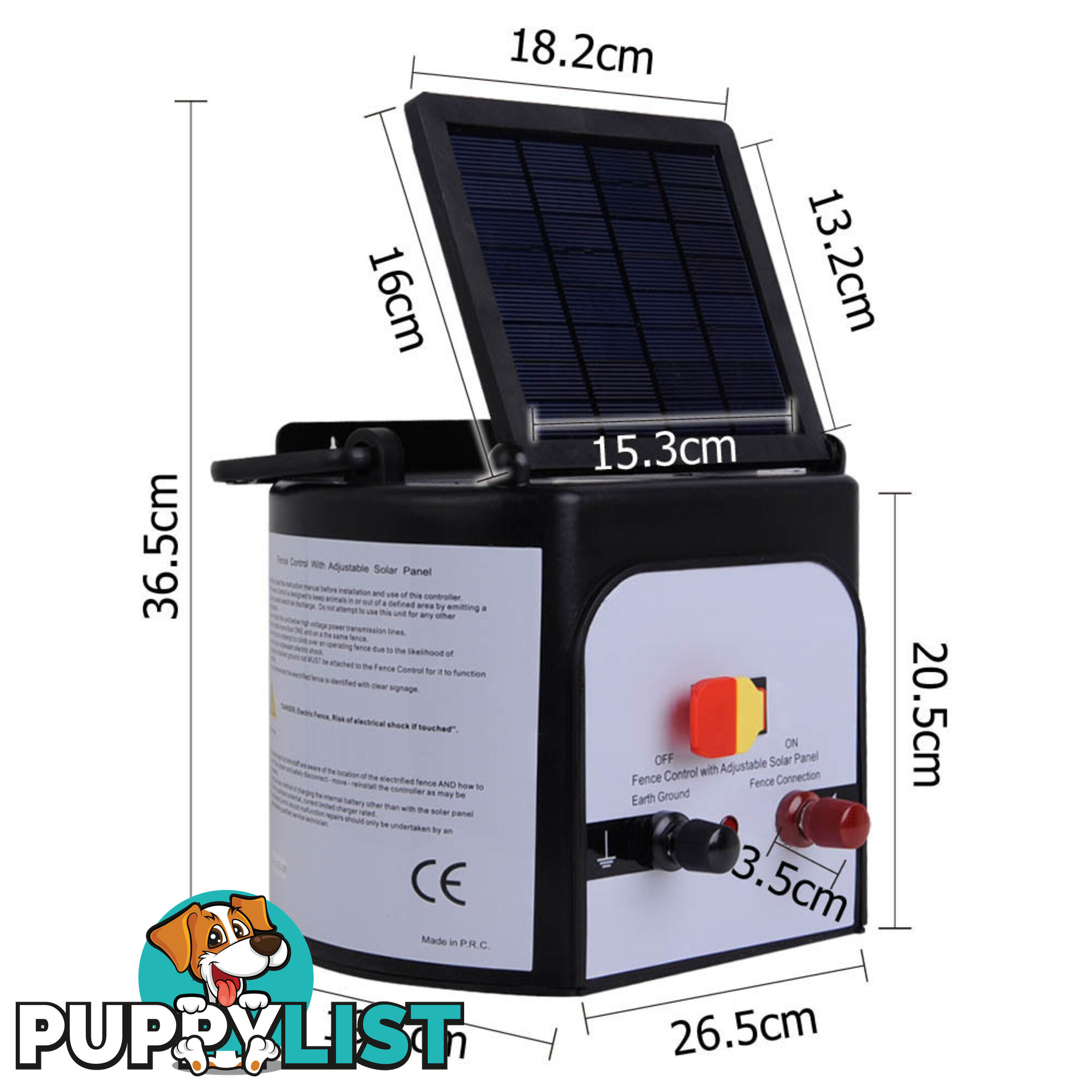 15km Solar Power Electric Fence Energiser Charger