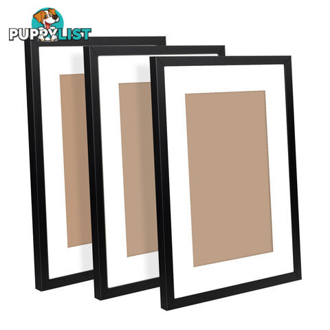 3 pcs Photo Frames Set Wall Black