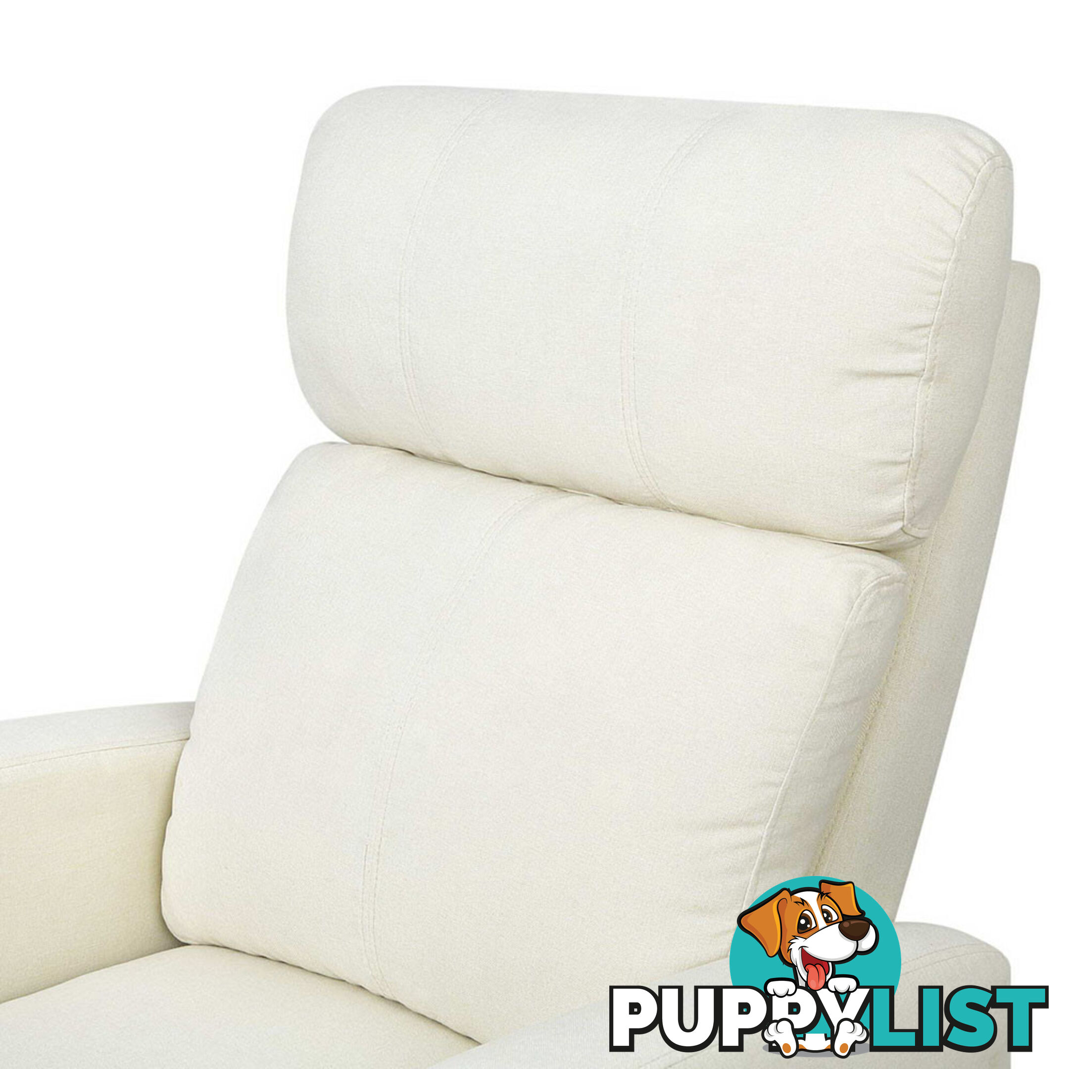 Linen Fabric Armchair Recliner - Beige