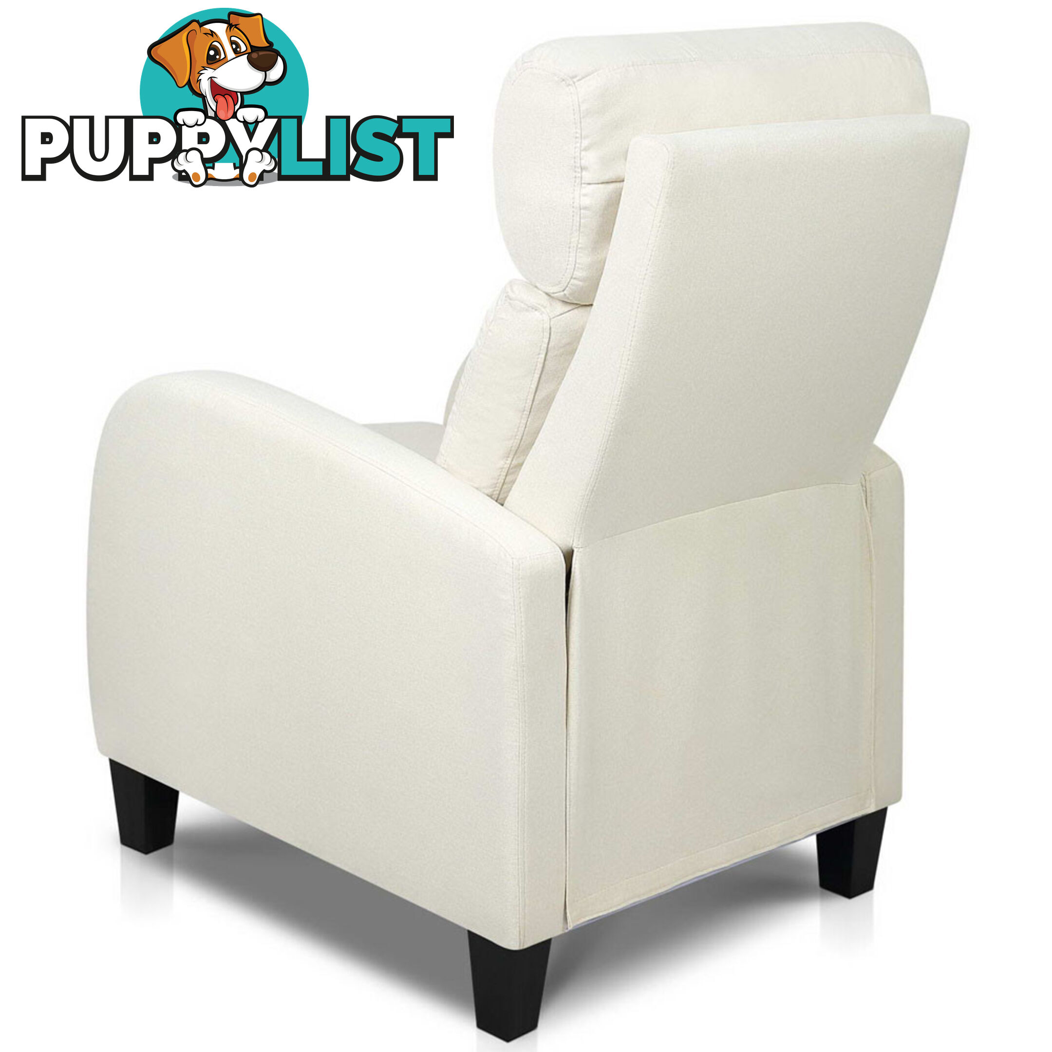 Linen Fabric Armchair Recliner - Beige