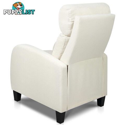 Linen Fabric Armchair Recliner - Beige