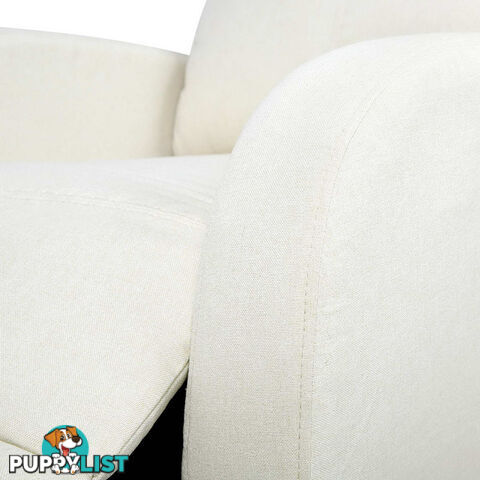 Linen Fabric Armchair Recliner - Beige