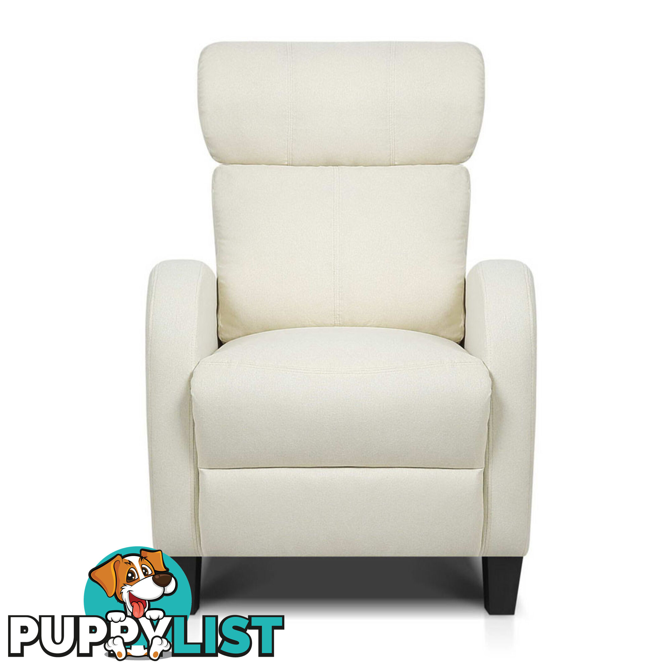 Linen Fabric Armchair Recliner - Beige