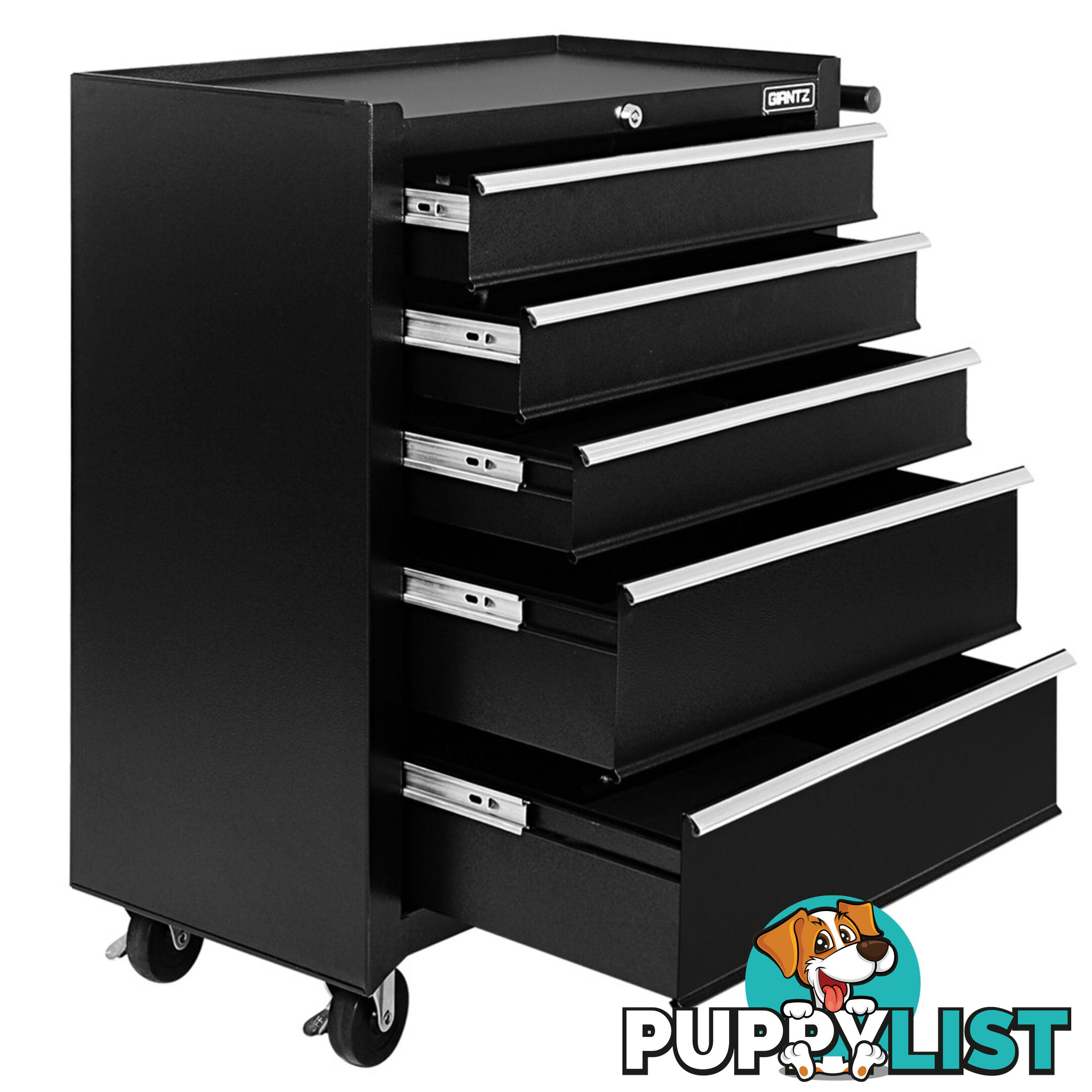 5 Drawers Roller Toolbox Cabinet  Black