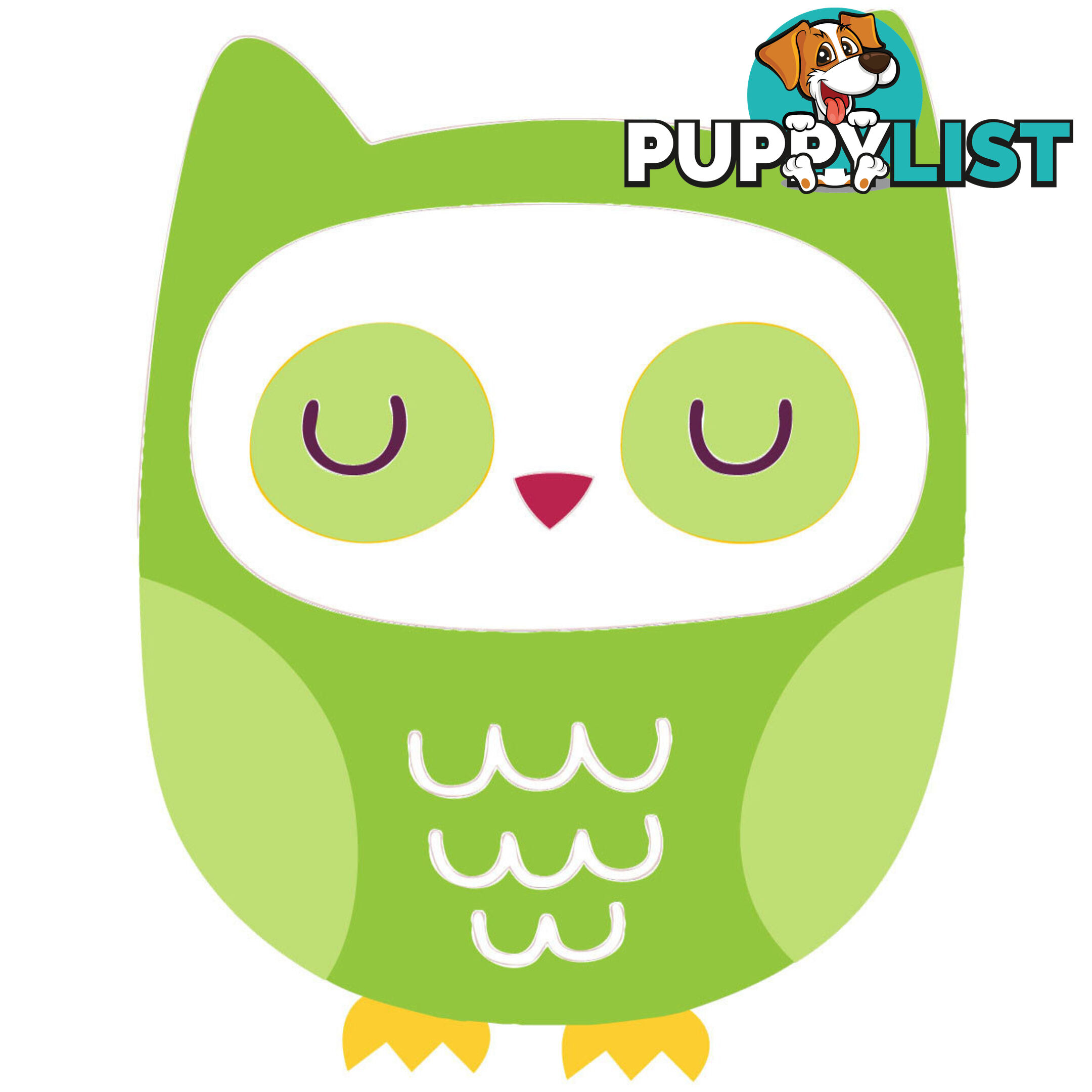 Green Owl Wall Stickers - Totally Movable