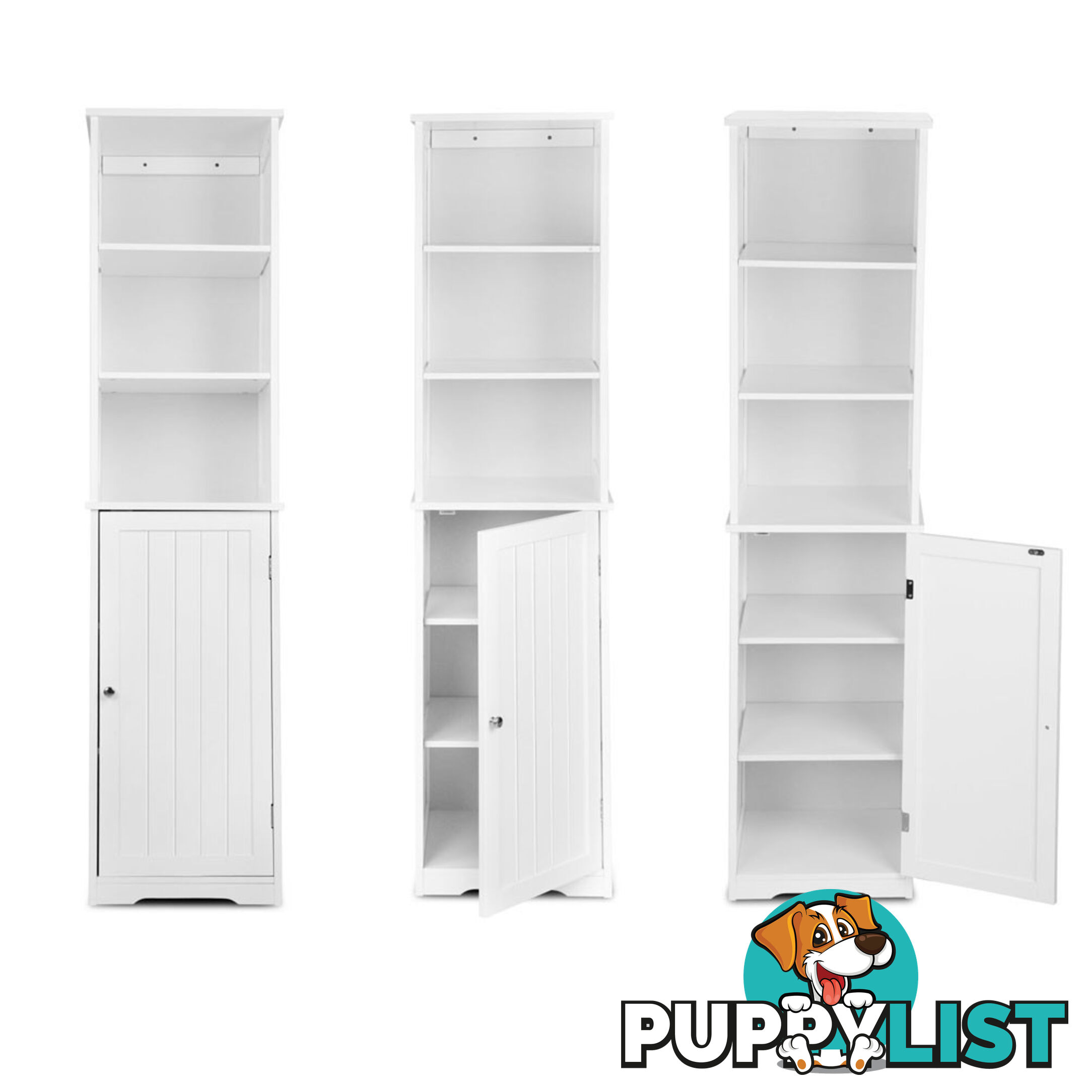 6 Tier Storage Cabinet - White