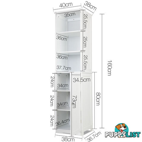 6 Tier Storage Cabinet - White