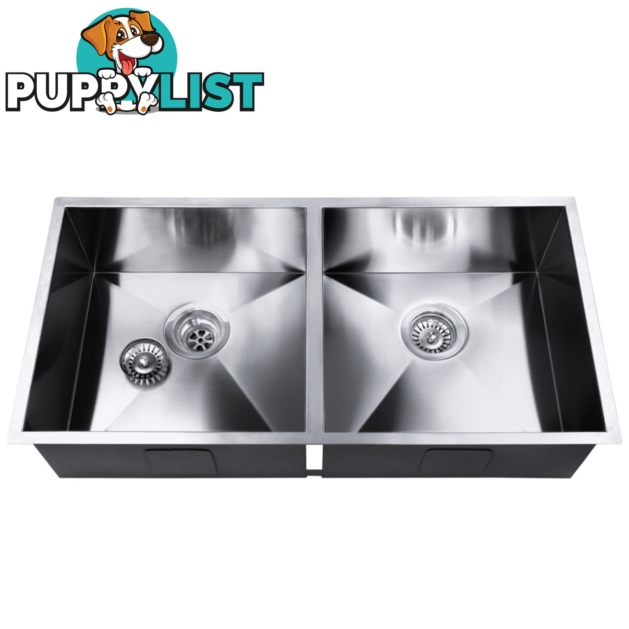 Stainless Steel Kitchen/Laundry Sink w/ Strainer Waste 870x450mm