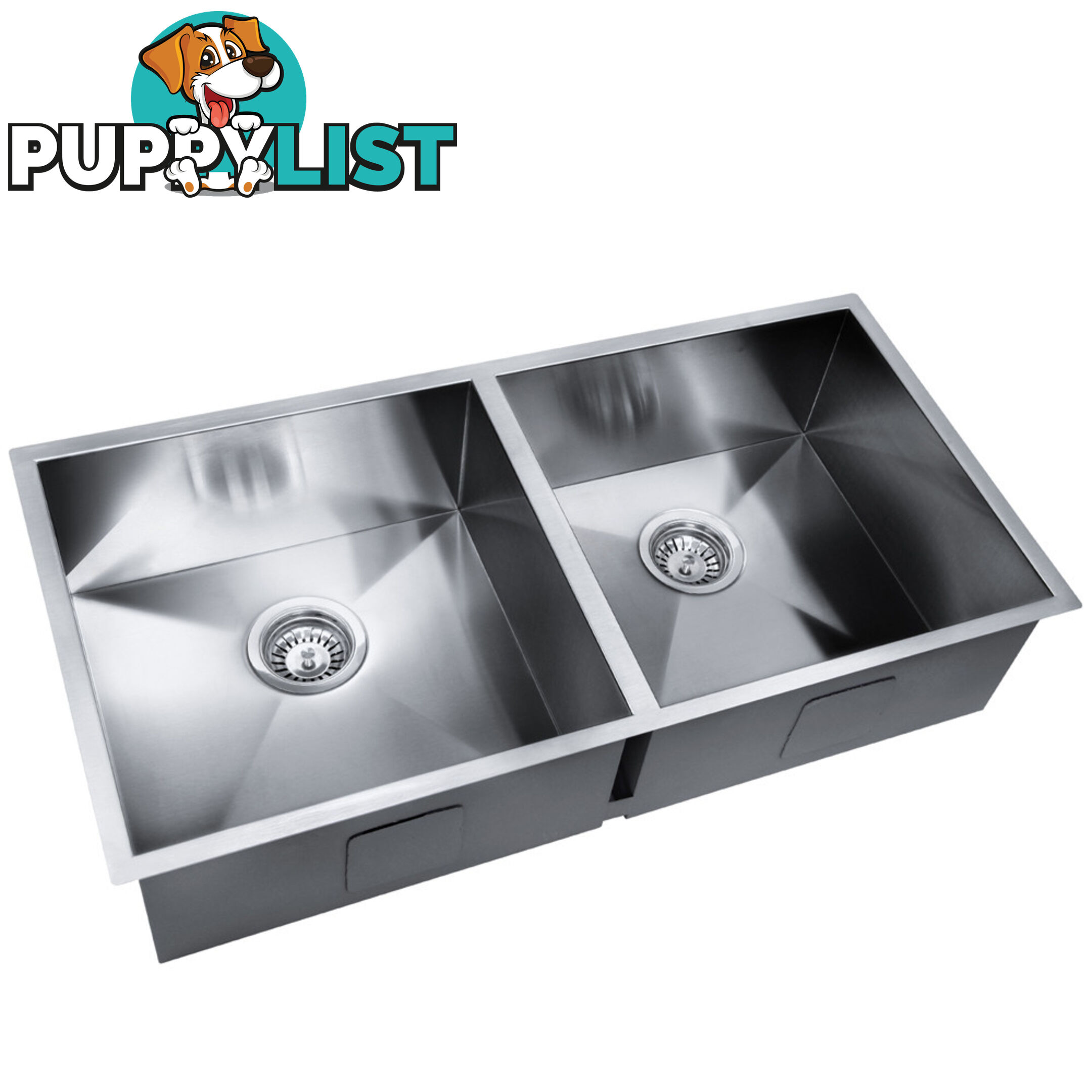 Stainless Steel Kitchen/Laundry Sink w/ Strainer Waste 870x450mm