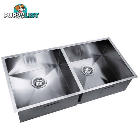 Stainless Steel Kitchen/Laundry Sink w/ Strainer Waste 870x450mm