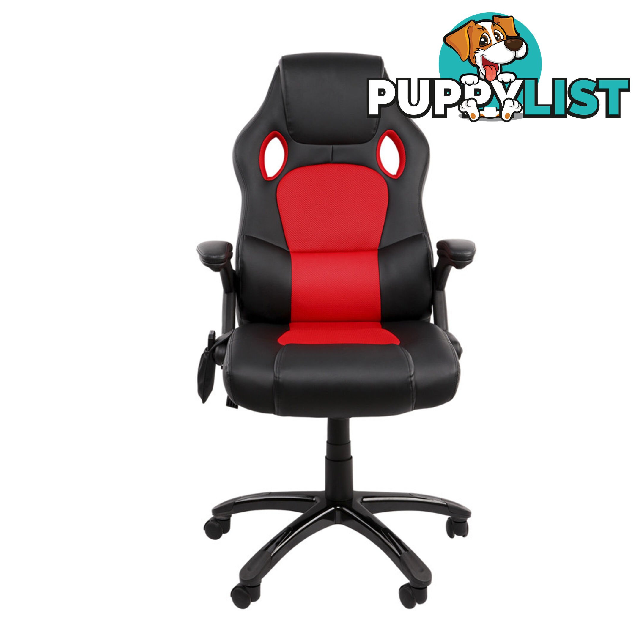 8 Point Massage Racing PU Leather Office Computer Chair Black/Red