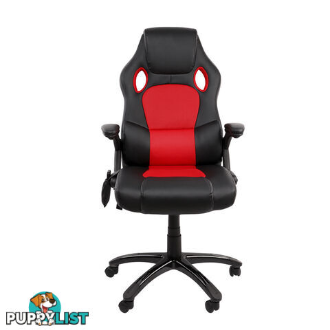 8 Point Massage Racing PU Leather Office Computer Chair Black/Red