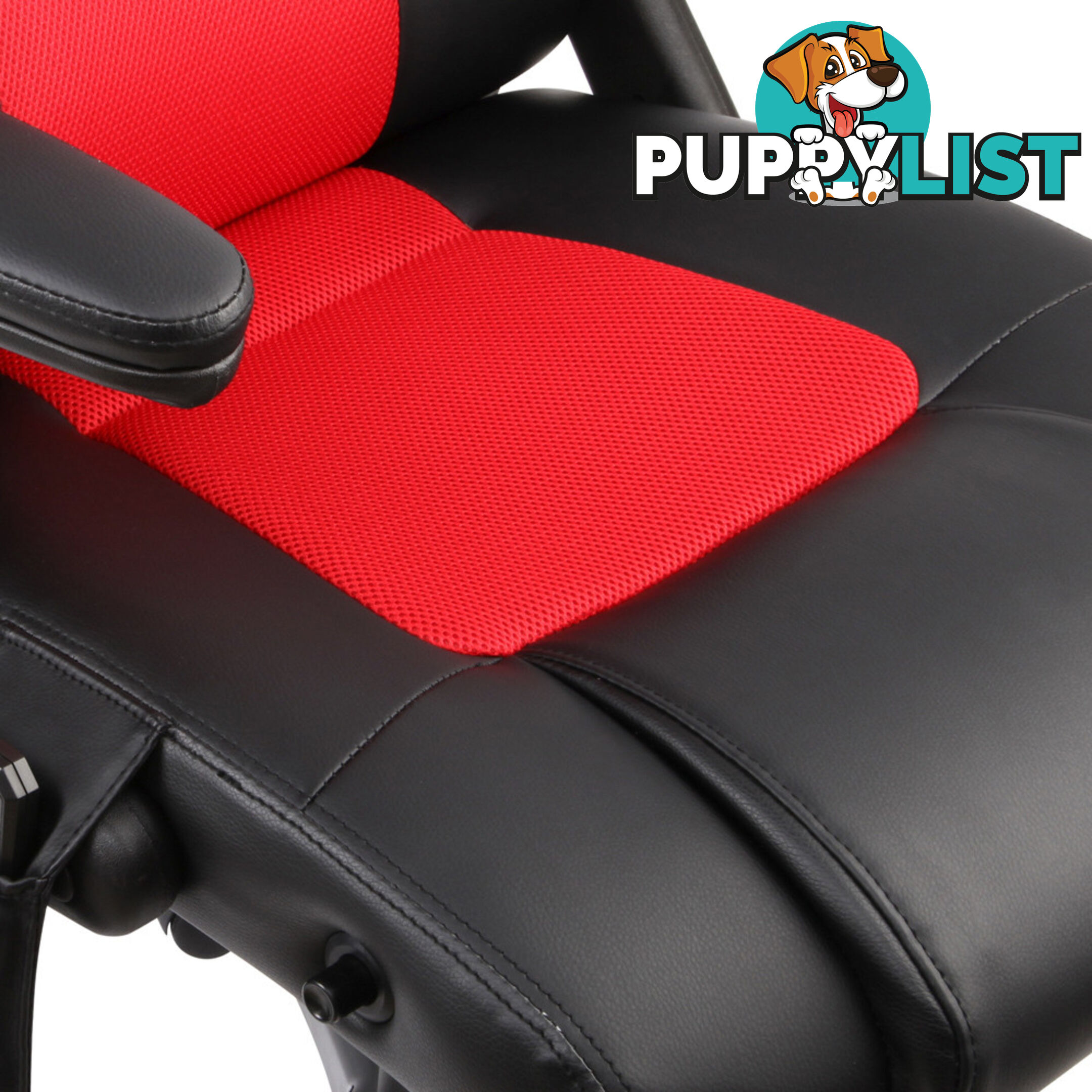 8 Point Massage Racing PU Leather Office Computer Chair Black/Red