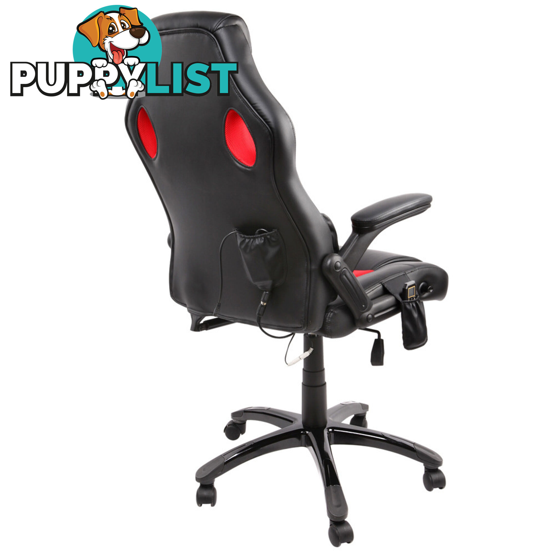 8 Point Massage Racing PU Leather Office Computer Chair Black/Red