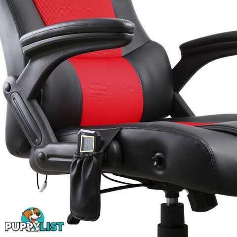 8 Point Massage Racing PU Leather Office Computer Chair Black/Red