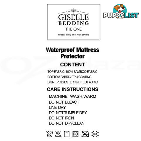 Waterproof Bamboo Mattress Protector - Single