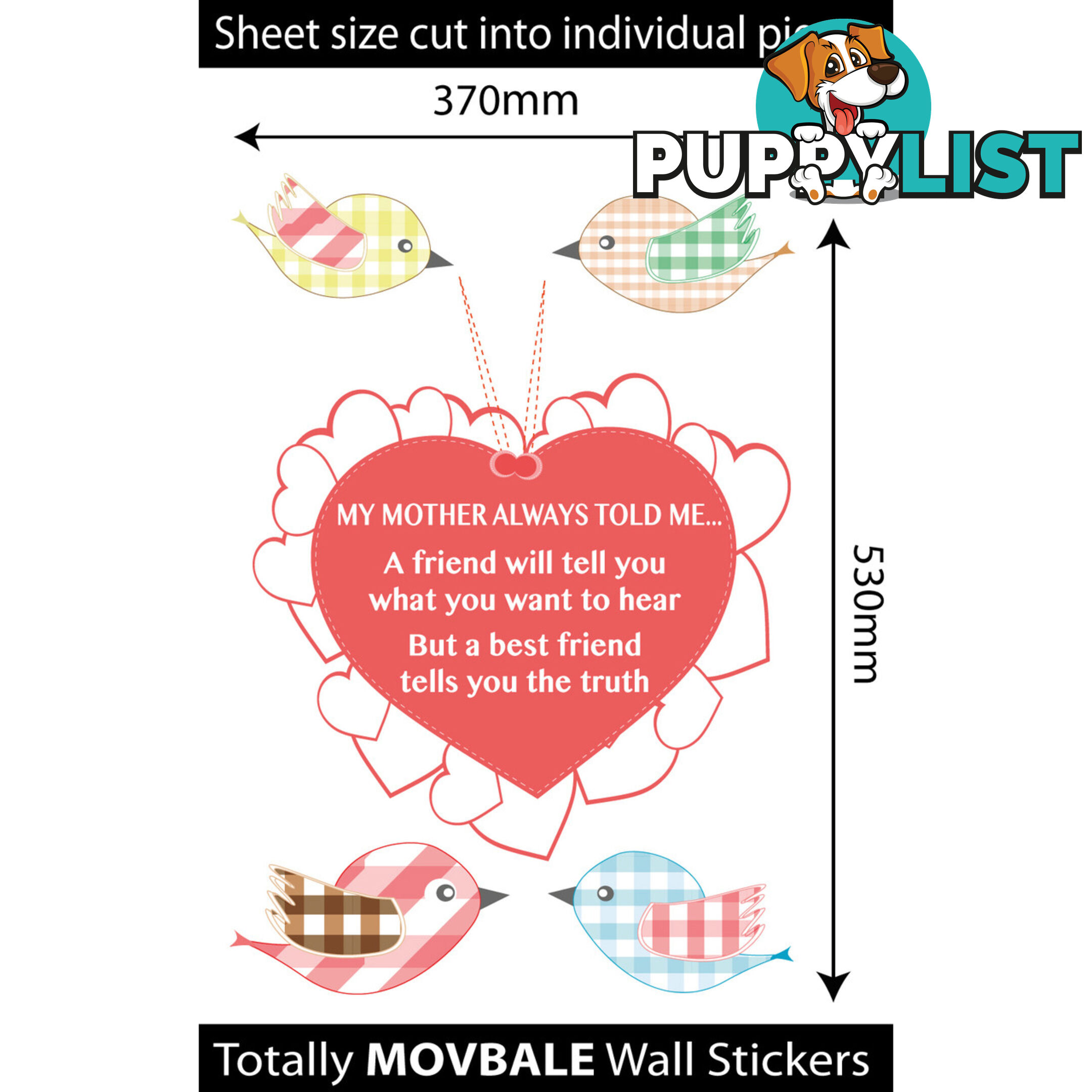 Large Size My Mother Told Me Wall Sticker Quotes - Totally Movable