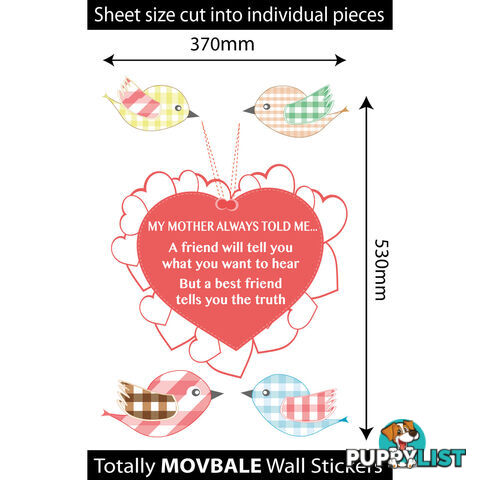 Large Size My Mother Told Me Wall Sticker Quotes - Totally Movable