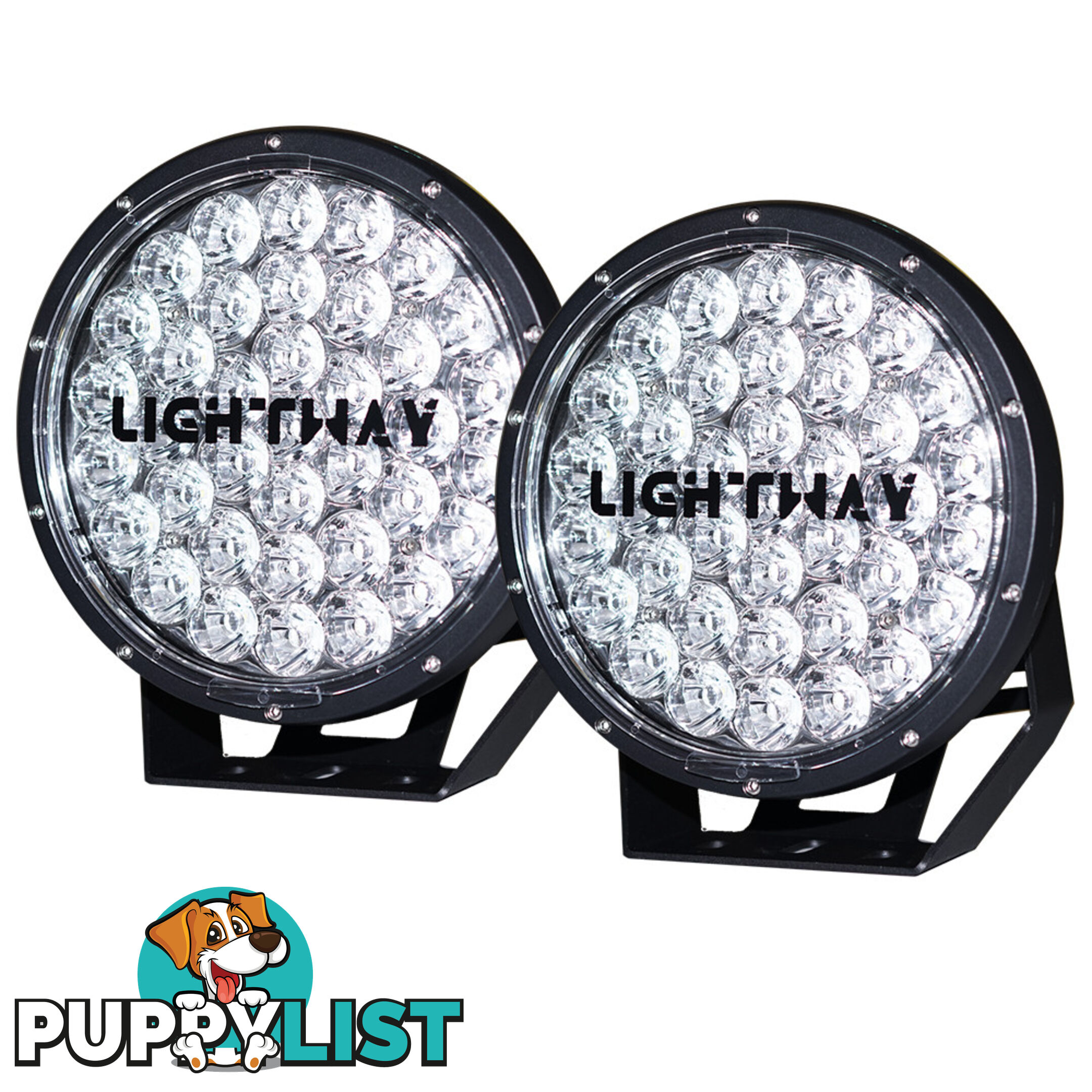 Pair 9inch 370w Cree LED Driving Light Black Spotlight Offroad HID 4x4 ATV