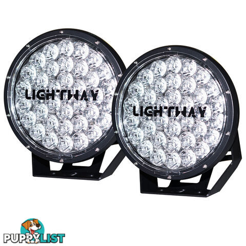 Pair 9inch 370w Cree LED Driving Light Black Spotlight Offroad HID 4x4 ATV