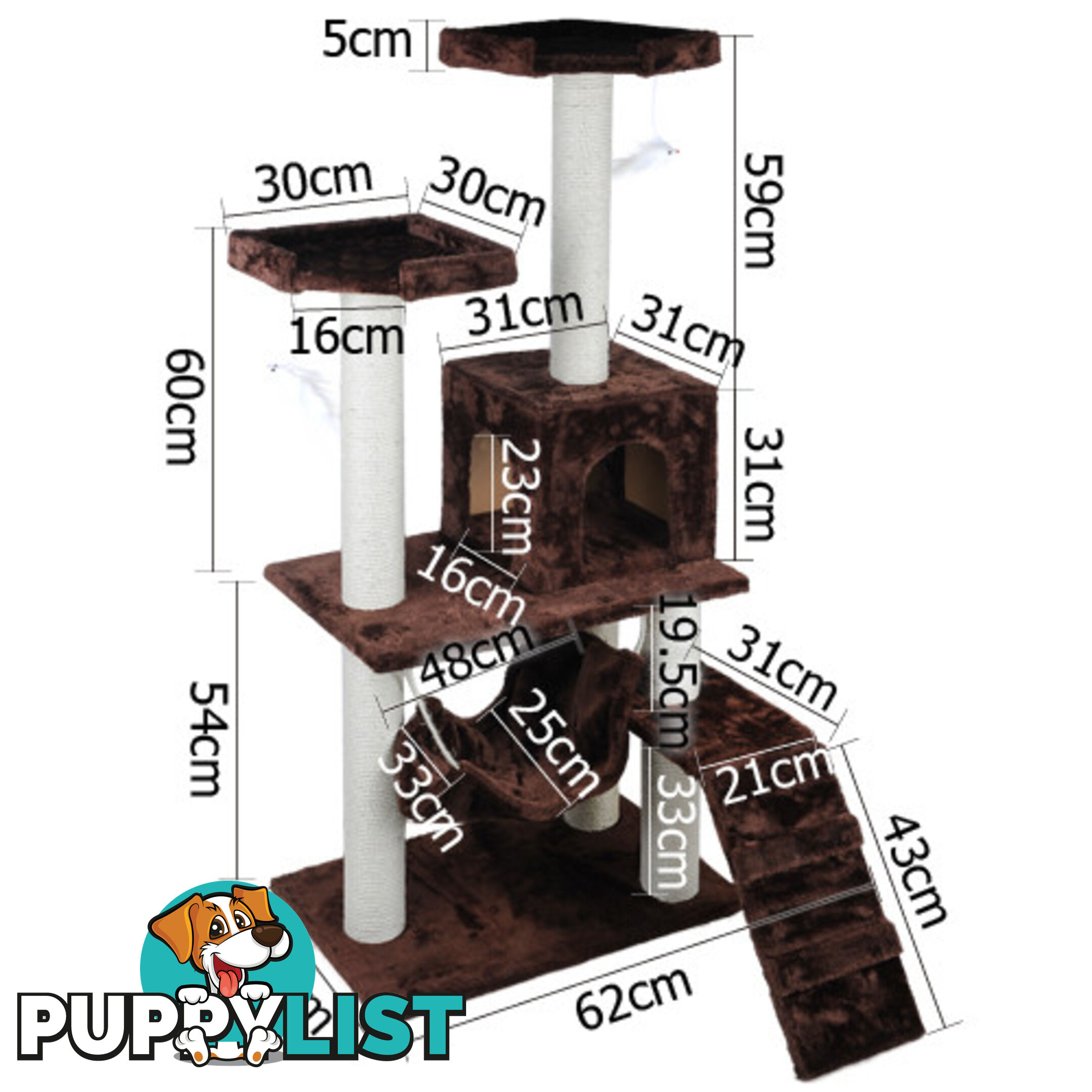 Cat Scratching Poles Post Furniture Tree House Brown