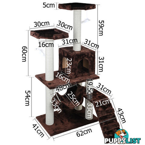 Cat Scratching Poles Post Furniture Tree House Brown