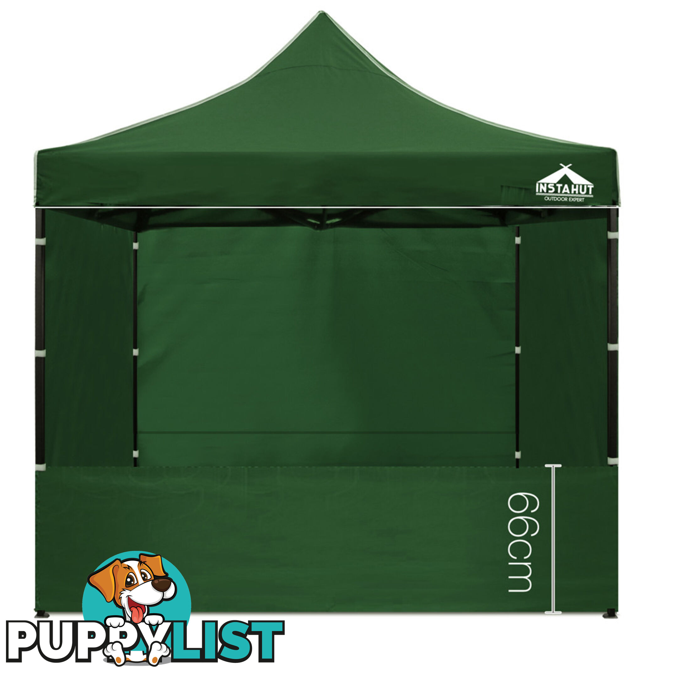 3x3 Pop Up Gazebo Hut with Sandbags Green