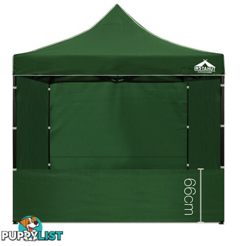 3x3 Pop Up Gazebo Hut with Sandbags Green