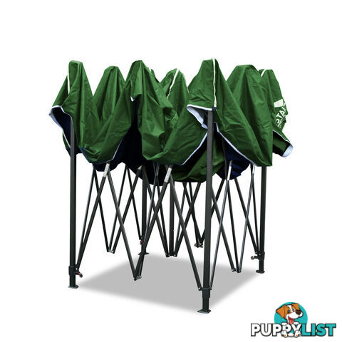 3x3 Pop Up Gazebo Hut with Sandbags Green