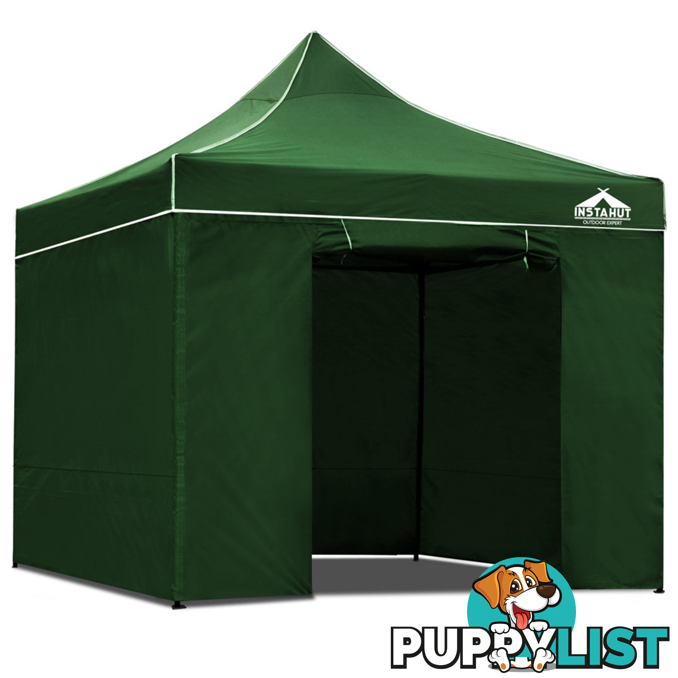 3x3 Pop Up Gazebo Hut with Sandbags Green