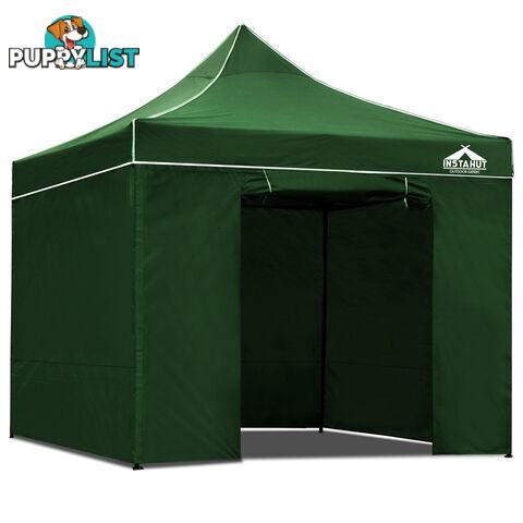 3x3 Pop Up Gazebo Hut with Sandbags Green