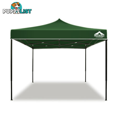 3x3 Pop Up Gazebo Hut with Sandbags Green