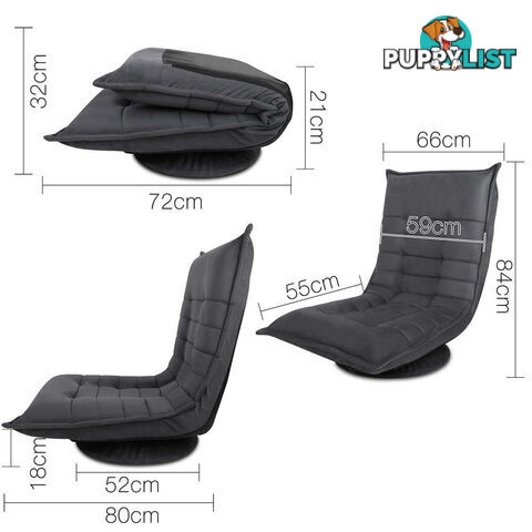 Single Size Lounge Chair with Arms  Grey