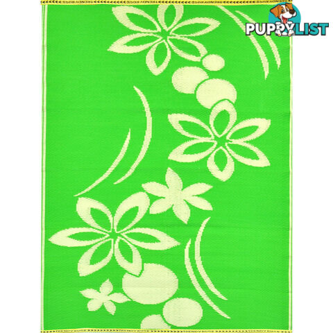 Flower Rug Green & Cream 150x240cm